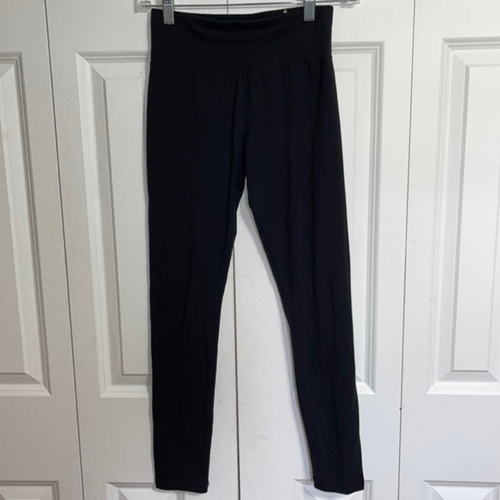 Justice L 12/14 Leggings Kids Black Excellent Cotton Blend Stretch‎ Heart Logo